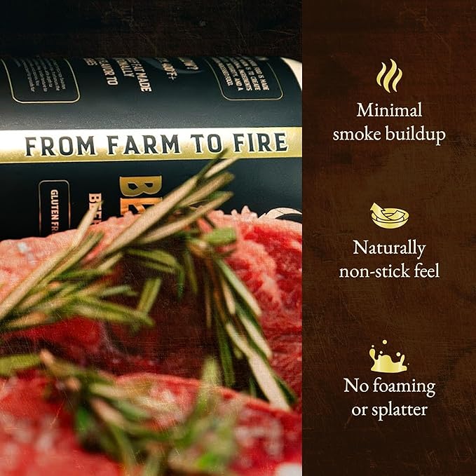 Wagyu &amp Grass-Fed Beef Tallow for Cooking (14 oz - Pack of 2) — US-Made 100% Pure Cooking Tallow Rich Flavor — Beef Tallow for Frying Searing Baking (S.P ~400°F) — Keto Paleo Carnivore Frien
