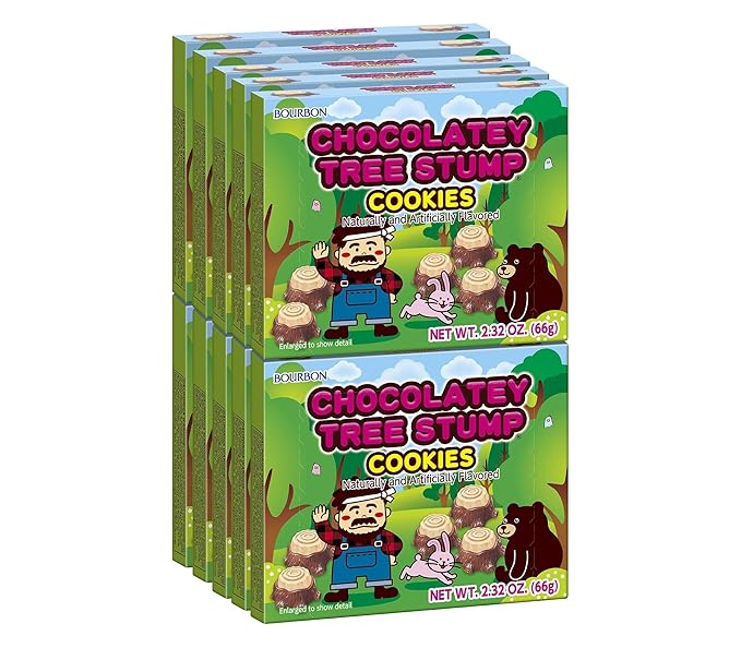 Bourbon Chocolatey Tree Stump Cookies 10-Pack – Japanese Stump-Shaped Biscuits with Rich Chocolate Filling