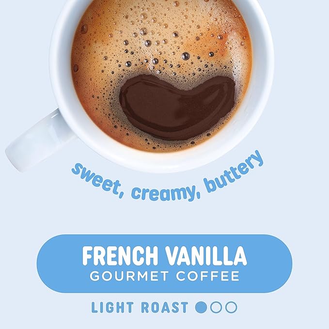 Pick Me Up Provisions French Vanilla Coffee - Light Roast K-Cup Pods 96 Count Keurig Compatible Arabica Kosher Recyclable