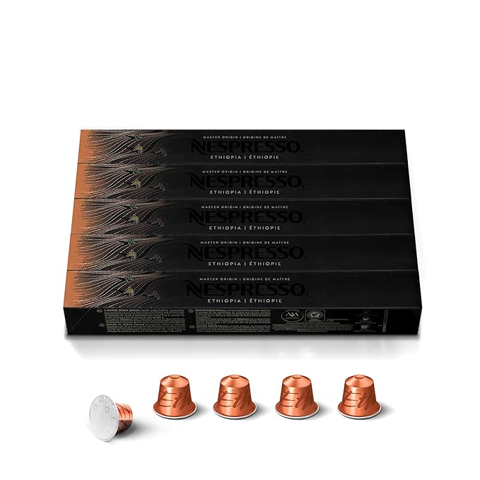 Nespresso Capsules Original Line Ethiopia Master OriginMild Roast Coffee 50 Count Coffee Pods