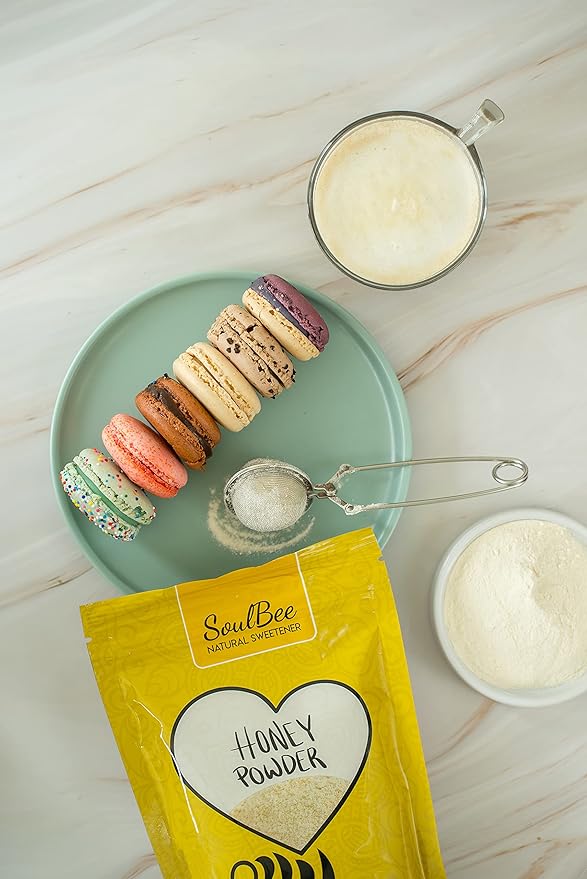 SoulBee ORGANIC HONEY POWDER - 1 Pound - Dehydrated honey as Natural Sweetener for drinks and meals - Perfect for Skin Care - Low Calories Non GMO Gluten Free - Natural sugar source (contains tapioc