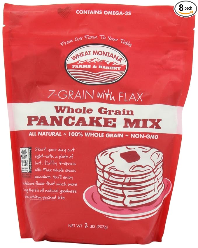 Wheat Montana Bag Pancake Mix 7-Grain with Flax 2 Pound (Pack of 8)