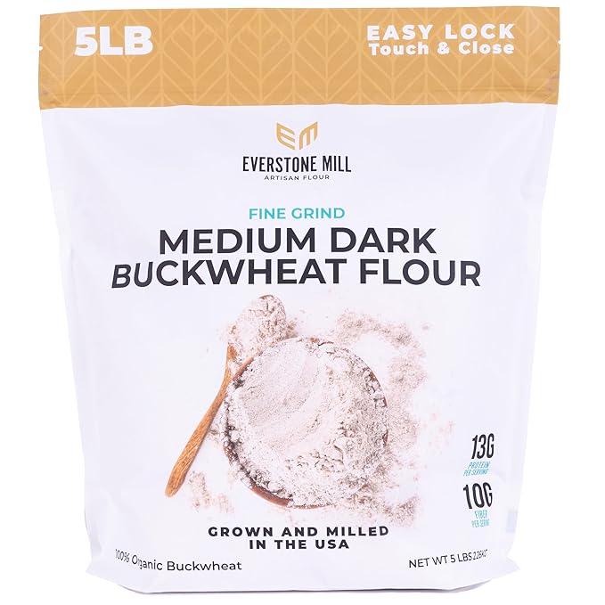 Buckwheat Flour | 5 LBS | Premium Quality Organic | Medium Dark | Fine Grind