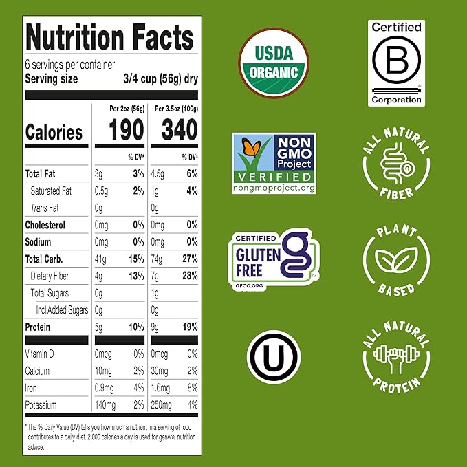 Felicia Gluten Free Pasta Oat Penne Organic Whole Grain Noodles Made With 51% Whole Oat and Brown Rice Natural Fiber Ingredients Designed in Italy Plant Based Non GMO 12 Oz 6 Boxes