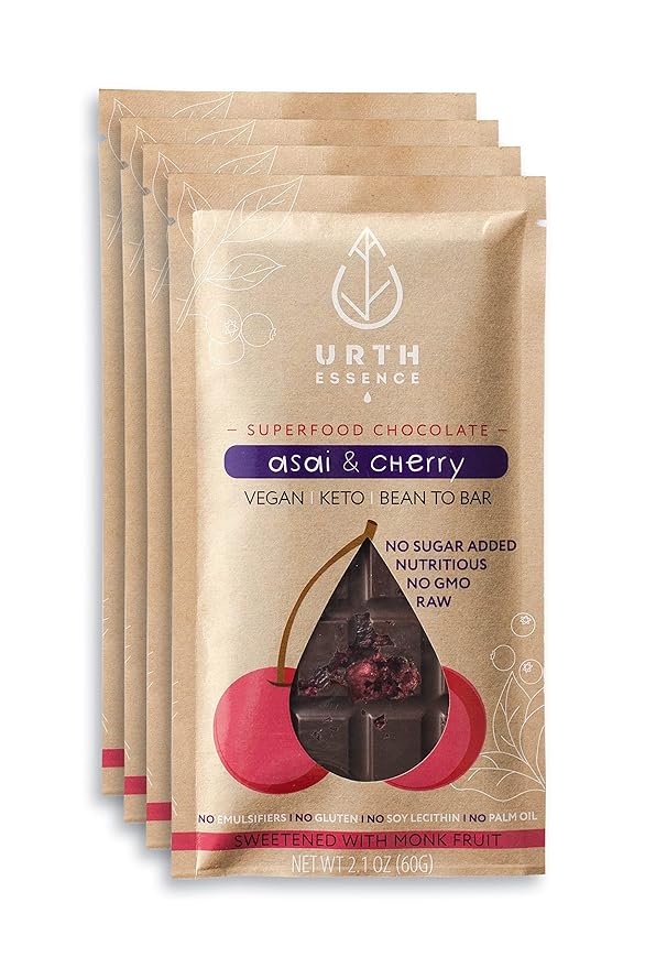 Urth Essence Sugar Free Chocolate Vegan Chocolate Bars | Keto Chocolate | Dairy Free Chocolate| Keto Friendly Food | Healthy Food Vegan Gifts| Organic Chocolate |Gluten Free Snacks (Dark Chocolate Aca