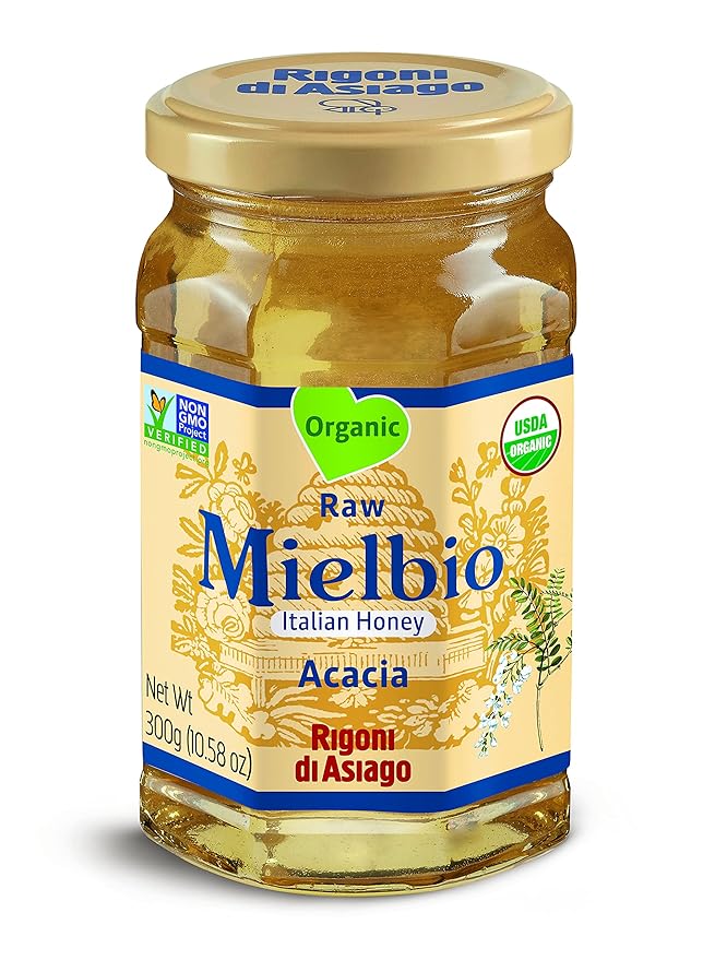 Rigoni di Asiago Mielbio Italian Raw Honey Acacia 10.58 Ounce (Pack of 1)