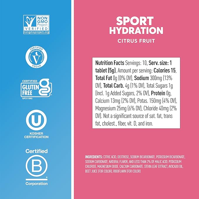 Nuun Electrolyte Drink Tabs Citrus Fruit 8 Count 1.8 Ounce