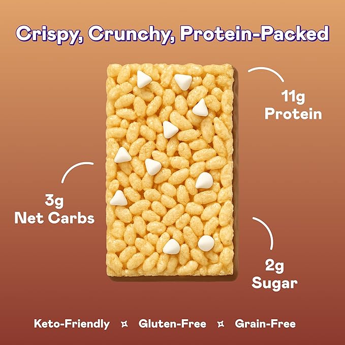 Magic Spoon Treats - 8 High Protein Bars Smores - High Protein Gluten Free Snack - Sugar&amp Gluten Free Protein Cereal Bar - Low Carb &amp Keto Friendly - Healthy Snacks for Adults