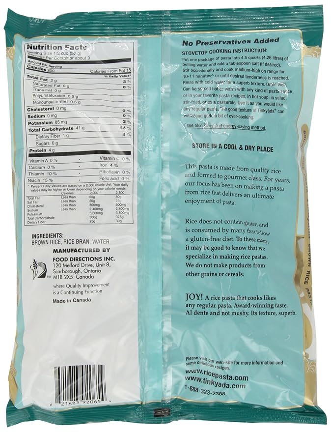 Tinkyada Brown Rice Pasta Fusilli 16 Ounce (Pack of 12)