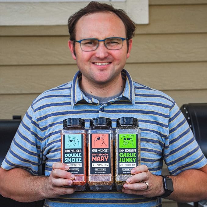 Spiceology &amp Adam McKenzie - Garlic Junkie - All-Purpose Seasoning BBQ Rubs and Spice Blends - Use On: Beef Brisket Corned Beef Steak Pork Chicken Poultry Seafood or Vegetables - 20 oz