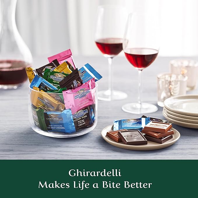 GHIRARDELLI Dark Chocolate Mint SQUARES Case Pack (430 ct) Premium Individually Wrapped Mint and Dark Chocolate Candy