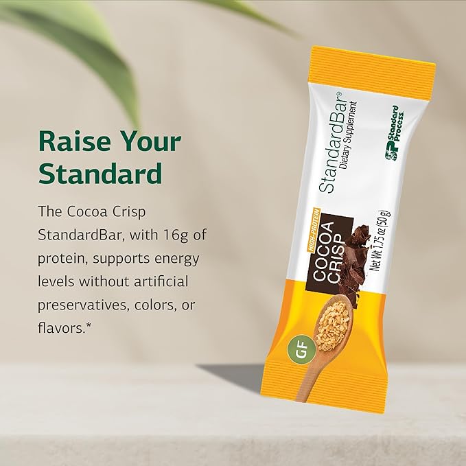 Standard Process StandardBar - Food Bar for Daily Energy Support - Nutrition Bar with Carbohydrates &amp Protein - Workout Snack Bar - Cocoa Crisp 18 Pack