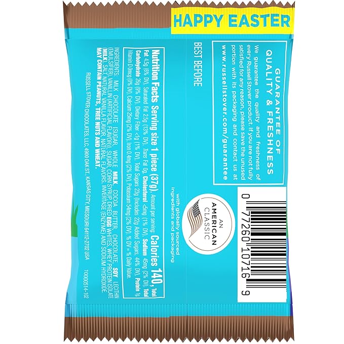 RUSSELL STOVER Easter Vanilla Crème Milk Chocolate Easter Egg 1.3 oz. (Pack of 18)