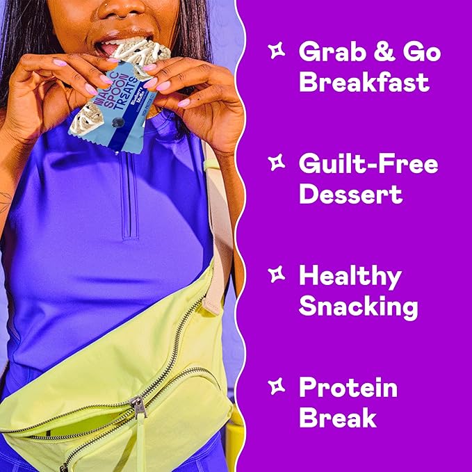 Magic Spoon Treats - 16 High Protein Bars: 8 Double Chocolate &amp 8 Blueberry Muffin - High Protein Gluten Free Snack - Sugar Free &amp Gluten Free Protein Cereal Bar - Low Carb &amp Keto Friendly