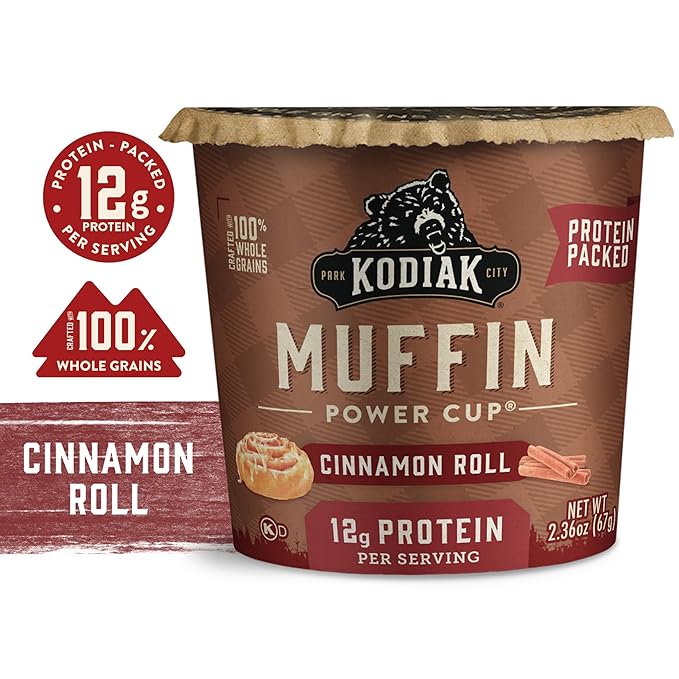Kodiak Cakes Minute Muffins Cinnamon Roll 2.36 Oz (Pack of 12)