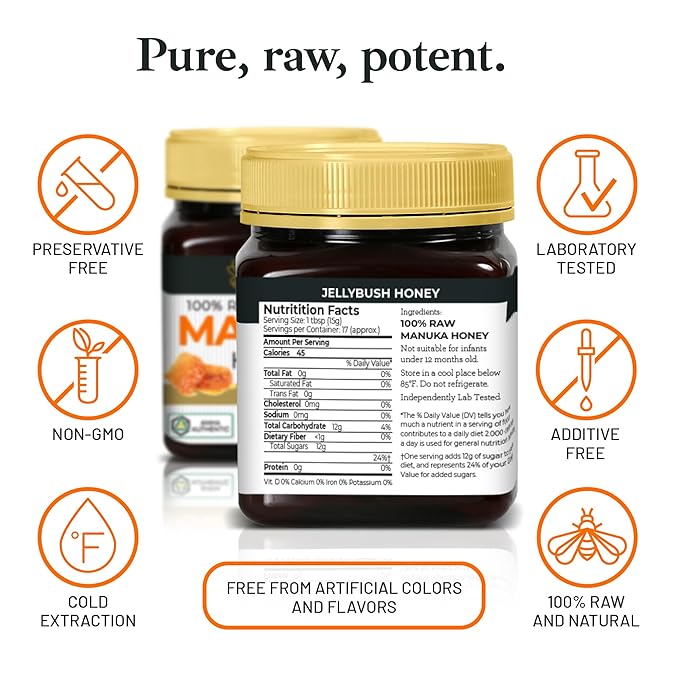 Good Natured Manuka Honey (MGO 850+) - High Grade Raw Manuka Honey Medical Grade Non-GMO Lab-Tested &amp AMHA Certified BPA-free 8.8 oz