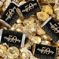 131 Pcs 50th Birthday Candy Party Favors Miniatures Chocolate &amp Gold Almond Kisses (1.65 lbs Approx. 131 Pcs)