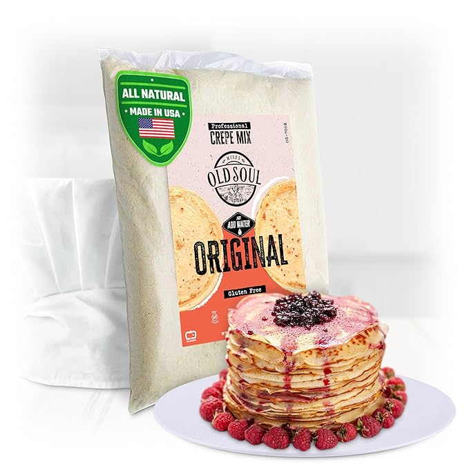 OldSoul Professional Crepe Mix | Original Dough Mix | Classic Flavour | 5 Lbs | 36 Crepes (5 Lbs Gluten Free)