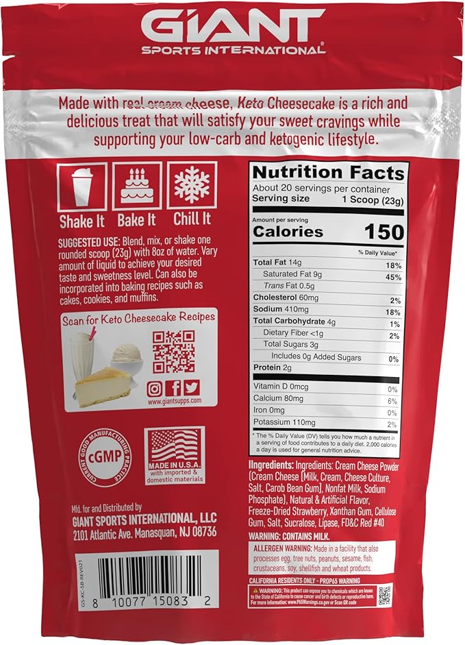 Giant Sports Keto Cheesecake Mix Bundle - Ketogenic Low Carb Powder Mix - 20 Servings