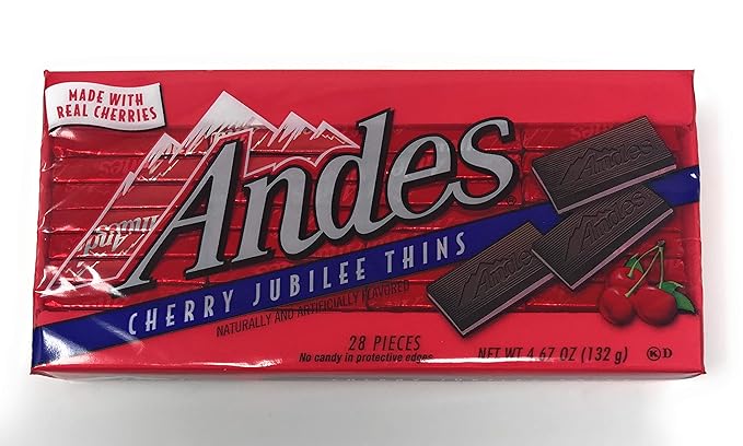 Andes Candies Chocolate Variety Pack of 4 Flavors: Peppermint Crunch Toffee Crunch Cherry Jubilee Mint Cookie Crunch (4.67 oz./28 Pieces Each)