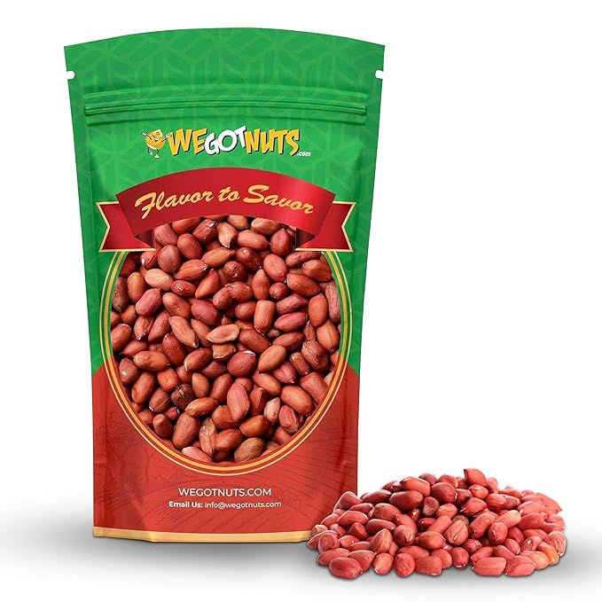 Raw Red skin Peanuts  USA Grown (Unsalted) 5LB Bag Bulk (80oz) - We Got Nuts