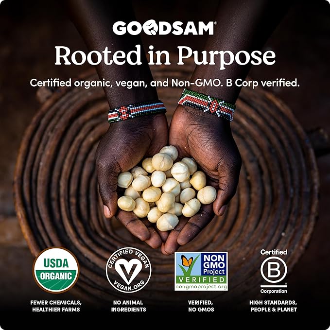 GoodSAM Small Farms Organic Roasted &amp Salted Macadamia Nuts 24oz (1.5lb) | Toasty &amp Buttery | Just Nuts &amp Sea Salt | 23g Healthy Fats 1g Net Carb | Regenerative Family Farms | Non-GMO Ke