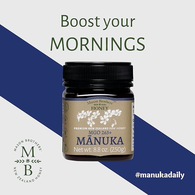 Mason Brothers' Raw Manuka Honey | 3x 8.8oz | MGO 100+ / MGO 263+ MGO Certified New Zealand Honey Bundle