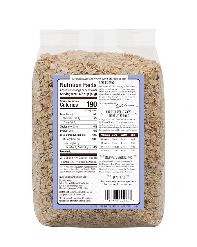Bob's Red Mill Gluten Free Old Fashion Rolled Oats 32-ounce (Pack of 4)