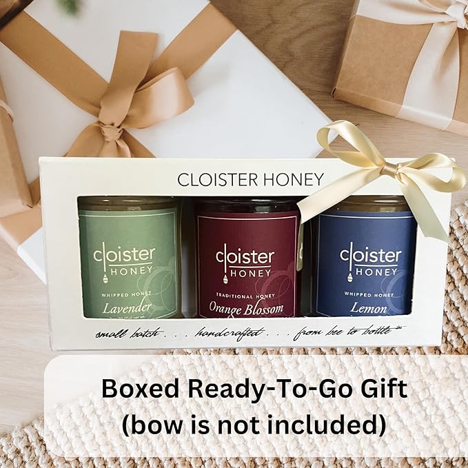 Cloister Honey Trios - Tea Lovers (3 x 3 oz) | Hand Crafted | Raw Artisan Honey | 100% Pure Raw &amp Unfiltered | All Natural | Made in USA |
