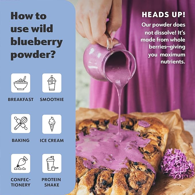 LOOV Bundle | 1 Organic Wild Blueberry Powder and 1 Organic Wild Cranberry Powder | No Added Sugar | Freeze Dried Berries from Northern Europe | 3.2Oz Packs