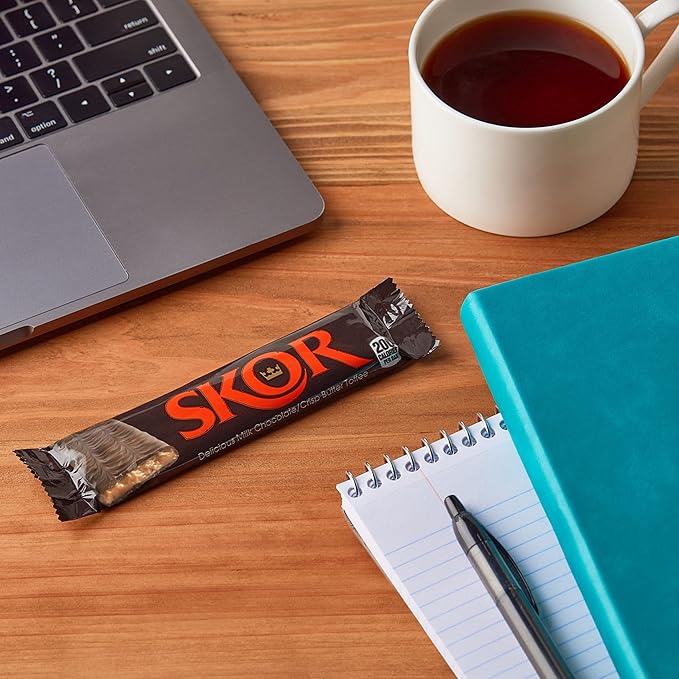 SKOR Crisp Butter Toffee and Chocolate Candy Bars 1.4 oz (18 Count)