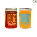 Honey House Raw Clover &amp Hot | Pure American Clover + Pepper-Infused Spicy Hot All Natural Unfiltered | Sustainably Sourced from American Bee Farmers | 12 oz Glass Jars - (2 Pack)