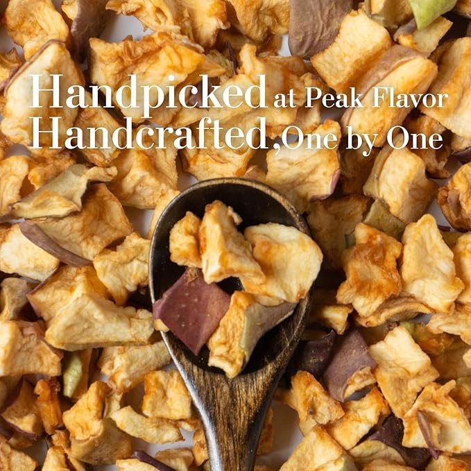 Authentic Japanese Dried Fuji Apples (Nagano Ringo) - Rich Nectar Flavor &amp Soft Chewy Texture - Luxury Diced Topping for Yogurt Oatmeal &amp Tea - No Sugar Added Skin-on Cubes (4.2oz)