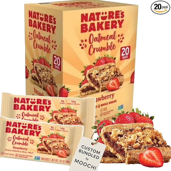 Nature-Bakery Oatmeal Crumble Strawberry 2 oz.(20 count) Custom Bundled by MOOCHI