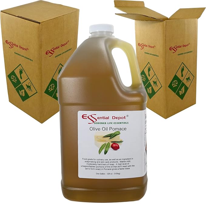 Essential Depot Olive Oil - Pomace - Food Grade - 2 Gallons 256 oz - 2 x 1 Gallon Containers - Safety Sealed HDPE Container with Resealable Cap