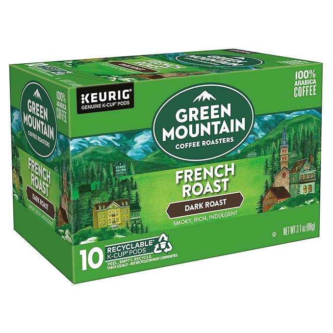 Green Mountain Coffee Roasters French Roast Keurig K-Cup Pods Dark Roast Coffee 60 Count (6 Packs of 10)