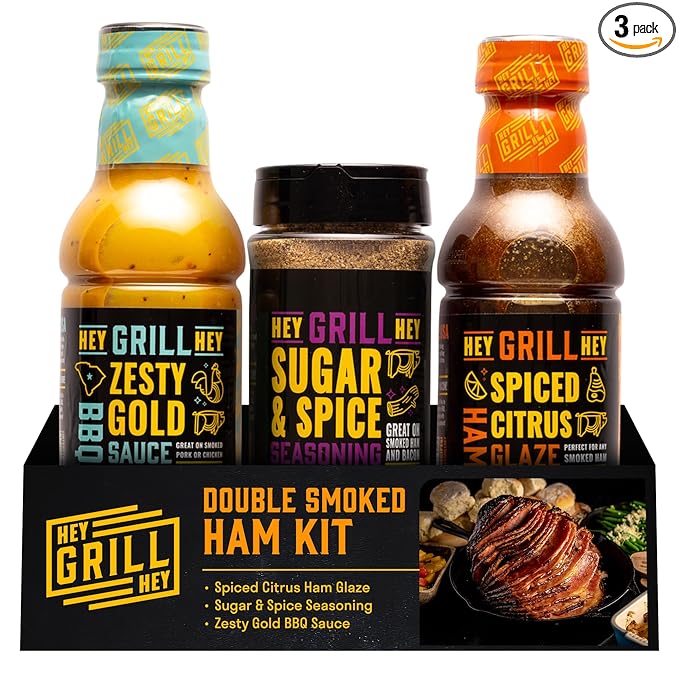 Hey Grill Hey | Ham Rub &amp Ham Glaze Seasoning Kit | Smoked Pulled and Spiral Ham recipes. | Double Smoked Ham Kit