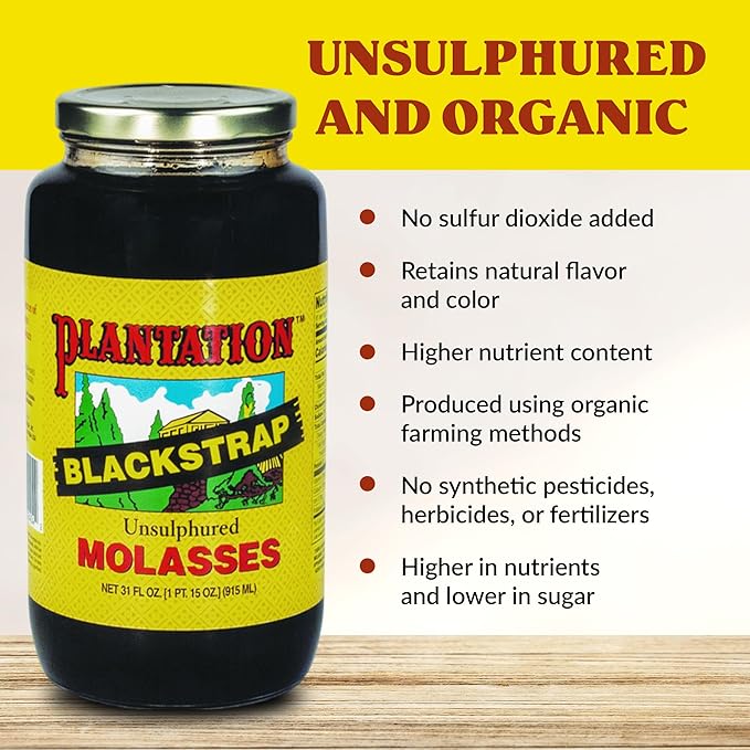 Plantation Blackstrap Molasses 31 oz (Pack of 12)