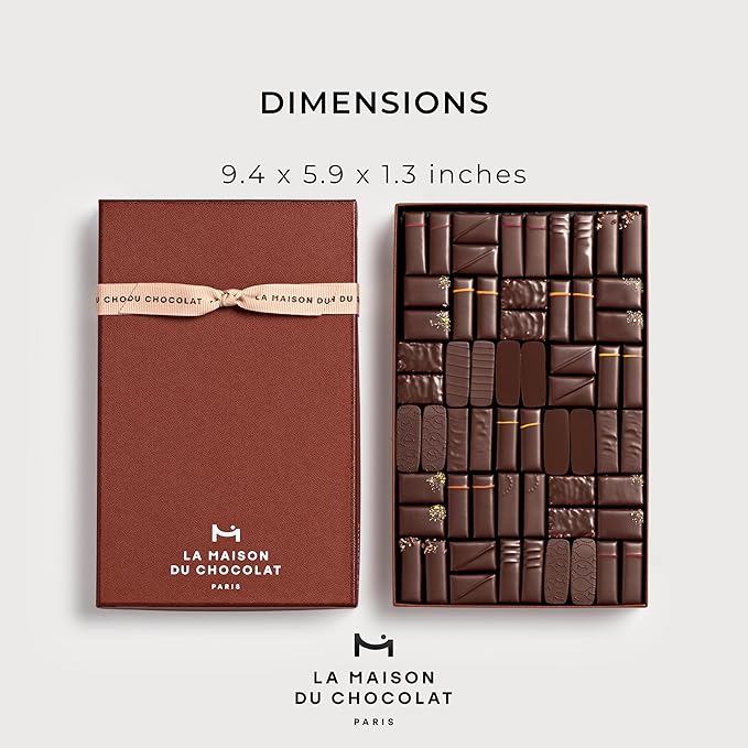 LA MAISON DU CHOCOLAT Coffret Maison Dark Gourmet Dark French Chocolate Gift Box (60 Pieces)