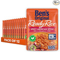BEN'S ORIGINAL Ready Rice Spicy Mexican Style Flavored Rice Easy Dinner Side 8.5 oz Pouch (Pack of 12)