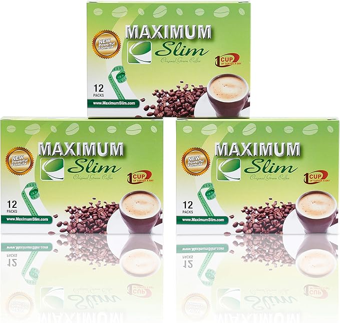 Maximum Slim Original Green Coffee –Premium 4-in-1 Formula with Natural Herbal Extracts for Energy &amp Vitality. Creamy &amp Delicious for Maximum Satisfaction. No Messy Side Effects-Made in The US