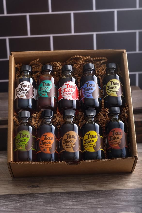 Tree Juice Maple Syrup Gift Box | Gift for Birthdays Corporate Holidays and more | 10-2 ounce bottles
