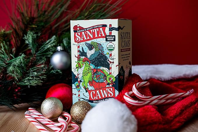 Raven's Brew Coffee Holiday Coffee Medium Roast Ground - Santa Caws