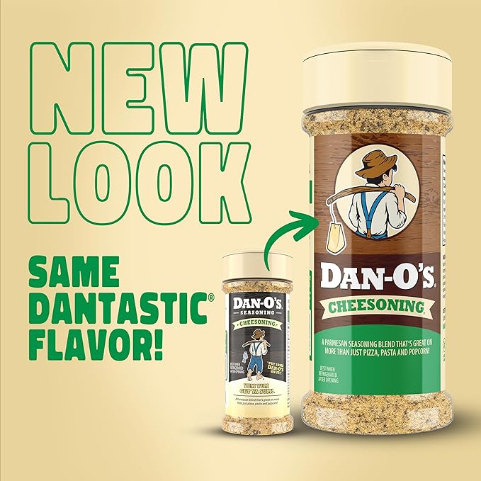 Dan-O's Cheesoning Block Seasoning Set Small Bottles 4 Pack Includes Ranch Cheesoning Red Pepper Cheesoning Cheesoning and Jalapeño Cheesoning Seasonings Sugar Free Zero Calorie Use this Seas
