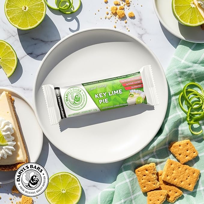 Daryl's Bars Key Lime Pie On the Go Whey Protein Bars Gluten Free Protein Snack Meal Replacement Pack of 2