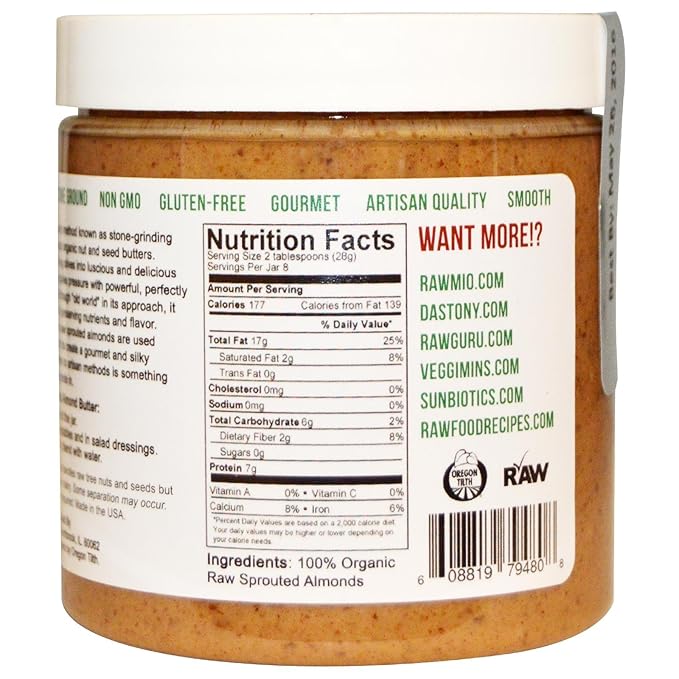 Dastony Almond Butter Sprouted Organic 8 Ounce