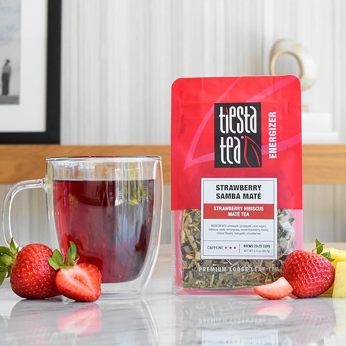 Tiesta Tea - Fresh N' Fruity Trio Loose Leaf 3 Fruit-Filled Blends High to Non-Caffeinated Make Hot or Iced 6 oz Resealable Pouches with Strawberry Grape &amp Sweet Lime