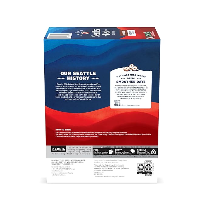 Seattle’s Best Coffee Dark Roast K-Cup Coffee Pods Post Alley 100% Arabica 4 Boxes (96 Pods Total)