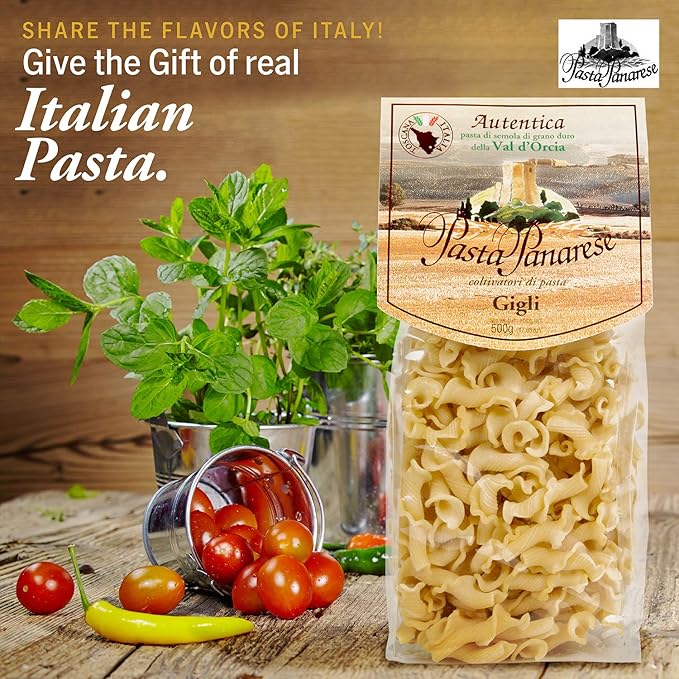 Pasta Panarese Gigli Toscani Pasta from Italy - Organic Wheat Pasta Made in Italy 500g / 17.63oz (2 pack)