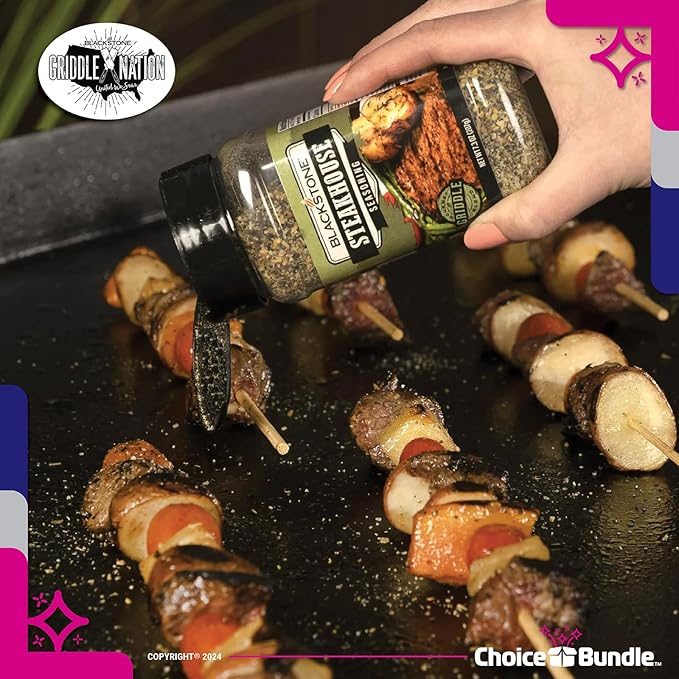 Blackstone Steakhouse Seasoning – Gourmet Griddle Premium Barbecue Rub 4 Pk (29.2 oz) + BBQ Masters &amp Opener (6 Items)!
